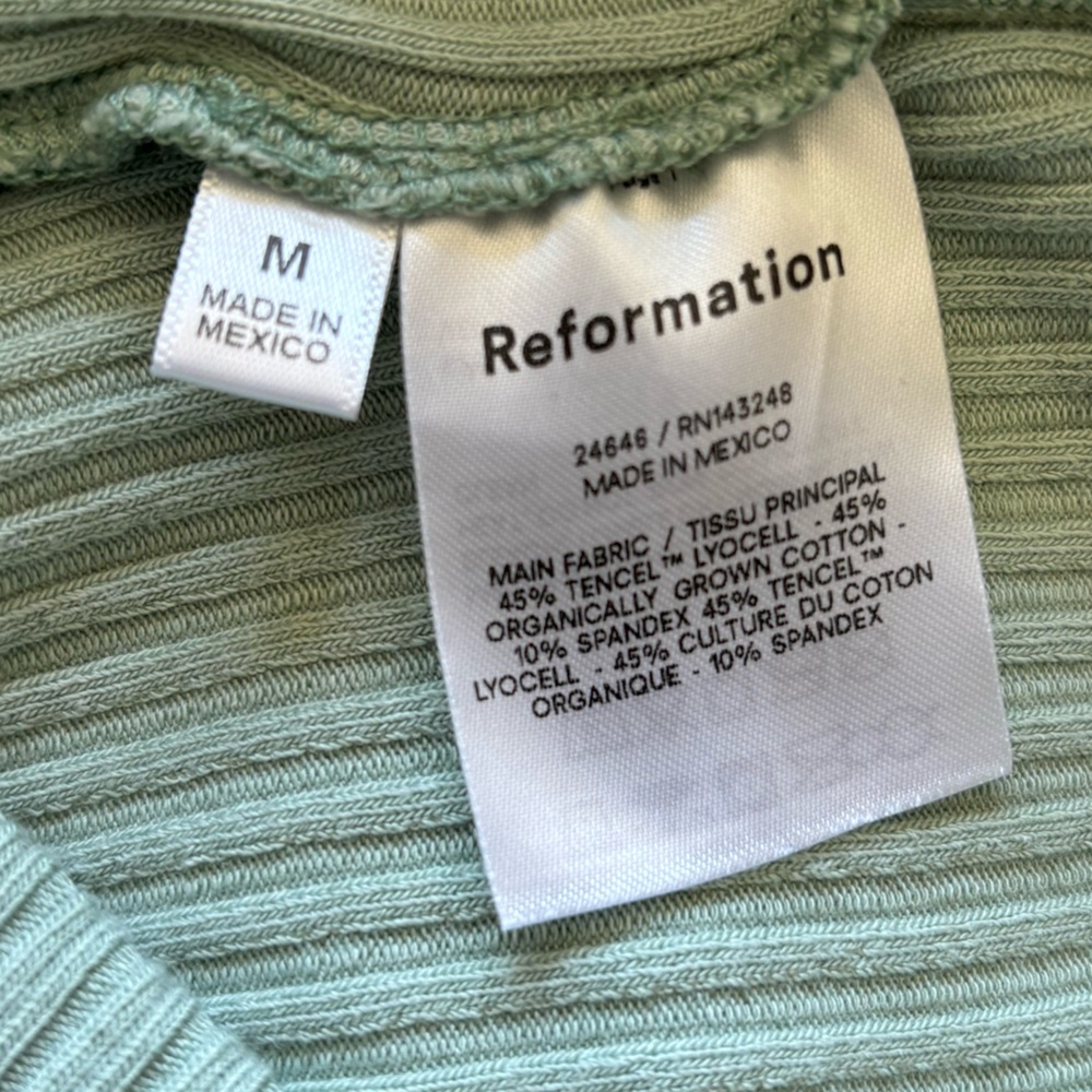 Reformation Sage Green Button Down Shirt - Picture 4 of 4